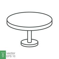 Circle table icon. Simple outline style. Round, pictogram, furniture, office, sign, conference, meeting, web, symbol, interior concept. Vector design illustration isolated on white background. EPS 10