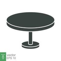 Circle table icon. Simple solid style. Round, pictogram, furniture, office, sign, conference, meeting, web, symbol, interior concept. Vector design illustration isolated on white background. EPS 10