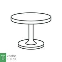 Circle table icon. Simple outline style. Round, pictogram, furniture, office, sign, conference, meeting, web, symbol, interior concept. Vector design illustration isolated on white background. EPS 10