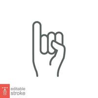 Promise line icon. Simple outline style. Finger, gesture, little, communication concept. Black and white symbol. Vector illustration isolated on white background. Editable stroke EPS 10