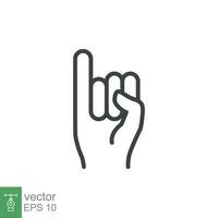 Promise line icon. Simple outline style. Finger, gesture, little, communication concept. Black and white symbol. Vector illustration isolated on white background. EPS 10