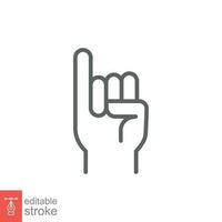 Promise line icon. Simple outline style. Finger, gesture, little, communication concept. Black and white symbol. Vector illustration isolated on white background. Editable stroke EPS 10