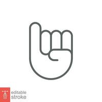 Promise line icon. Simple outline style. Finger, gesture, little, communication concept. Black and white symbol. Vector illustration isolated on white background. Editable stroke EPS 10