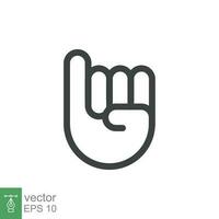 promesa línea icono. sencillo contorno estilo. dedo, gesto, pequeño, comunicación concepto. negro y blanco símbolo. vector ilustración aislado en blanco antecedentes. eps 10