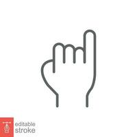 Promise line icon. Simple outline style. Finger, gesture, little, communication concept. Black and white symbol. Vector illustration isolated on white background. Editable stroke EPS 10