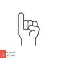 Promise line icon. Simple outline style. Finger, gesture, little, communication concept. Black and white symbol. Vector illustration isolated on white background. Editable stroke EPS 10