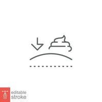 Moisture line icon. Simple outline style. Skin absorb, absorption, moist, skincare, water drop, soft, cream, diaper, cosmetic. Vector illustration isolated on white background. Editable stroke EPS 10