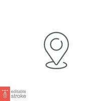 Pin map line icon. Simple outline style. Location, journey point, gps, destination, marker, pointer concept for web and app design. Vector illustration isolated on white design. Editable stroke EPS 10