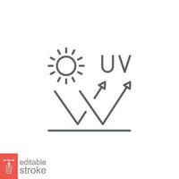 Sunblock icon. Simple outline style. Sun protective surface, ultraviolet, UV, anti, solar, light, lightweight, UVA, UVB, spf. Vector illustration isolated on white background. Editable stroke EPS 10