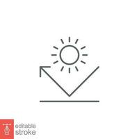 Sunblock icon. Simple outline style. Sun protective surface, ultraviolet, UV, anti, solar, light, lightweight, UVA, UVB, spf. Vector illustration isolated on white background. Editable stroke EPS 10