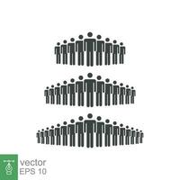 People Icon set. Simple solid style. Person, group, crowd, member, pictogram, staff, silhouette, teamwork, organization concept. Vector illustration isolated on white background EPS 10