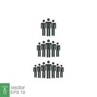 People Icon set. Simple solid style. Person, group, crowd, member, pictogram, staff, silhouette, teamwork, organization concept. Vector illustration isolated on white background EPS 10