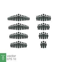 People Icon set. Simple solid style. Person, group, crowd, member, pictogram, staff, silhouette, teamwork, organization concept. Vector illustration isolated on white background EPS 10