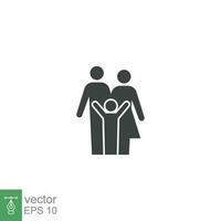 Parent and child icon. Simple solid style. People, kid, symbol, member, insurance, mother, son, father, generation, person, family love concept. Vector illustration isolated on white background EPS 10