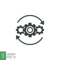 Operation process icon. Project asset implement, effective and efficient production, business concept. Gear and arrow, support, industry technology innovation. Vector illustration isolated. EPS 10