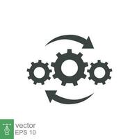 Operation process icon. Project asset implement, effective and efficient production, business concept. Gear and arrow, support, industry technology innovation. Vector illustration isolated. EPS 10