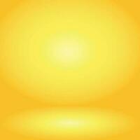Yellow gradient background. Studio room concept, template mock up for display of content. Abstract glow backdrop wall display. Simple modern plain space for photo product. Vector EPS 10