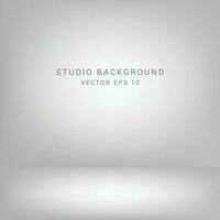 Grey and white gradient background. Studio room concept, template mock up for display of content. Abstract gray glow backdrop wall display. Simple modern plain space for photo product. Vector EPS 10