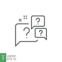 Question bubbles line icon. Ask help sign. Faq questionnaire symbol. Quality design element. Line style question bubbles icon. Vector EPS 10