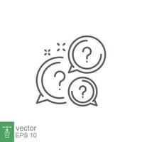 Question bubbles line icon. Ask help sign. Faq questionnaire symbol. Quality design element. Line style question bubbles icon. Vector EPS 10