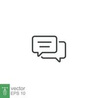 Comment icon. Conversation, dialog, speech bubble, chat, forum, discussion, communication concept. Simple outline style. Vector illustration isolated. EPS 10.