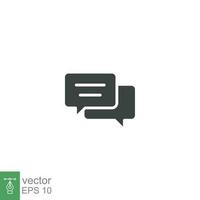 Comment icon. Conversation, dialog, speech bubble, chat, forum, discussion, communication concept. Simple solid style. Vector illustration isolated. EPS 10.