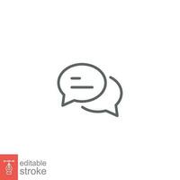 Comment icon. Conversation, dialog, speech bubble, chat, forum, discussion, communication concept. Simple outline style. Vector illustration isolated. Editable stroke EPS 10.