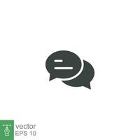 Comment icon. Conversation, dialog, speech bubble, chat, forum, discussion, communication concept. Simple solid style. Vector illustration isolated. EPS 10.