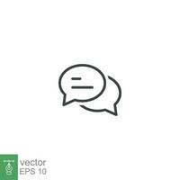 Comment icon. Conversation, dialog, speech bubble, chat, forum, discussion, communication concept. Simple outline style. Vector illustration isolated. EPS 10.