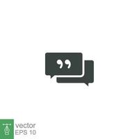 Comment icon. Conversation, dialog, speech bubble, chat, forum, discussion, communication concept. Simple solid style. Vector illustration isolated. EPS 10.