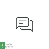 Comment icon. Conversation, dialog, speech bubble, chat, forum, discussion, communication concept. Simple outline style. Vector illustration isolated. EPS 10.