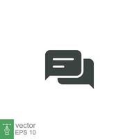 Comment icon. Conversation, dialog, speech bubble, chat, forum, discussion, communication concept. Simple solid style. Vector illustration isolated. EPS 10.