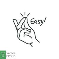 Easy line icon. Simple outline style. Finger snapping hand gesture. Pictogram, snap concept. Vector illustration isolated. EPS 10.