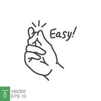 Easy line icon. Simple outline style. Finger snapping hand gesture. Pictogram, snap concept. Vector illustration isolated. EPS 10.