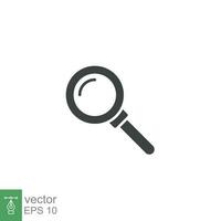 Magnifying glass glyph icon. Simple solid style. vector sign, linear pictogram isolated on white background. Logo illustration design. EPS 10.