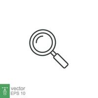 Magnifying glass line icon. Simple outline style. vector sign, linear pictogram isolated on white background. Logo illustration design. EPS 10.