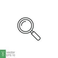 Magnifying glass line icon. Simple outline style. vector sign, linear pictogram isolated on white background. Logo illustration design. EPS 10.