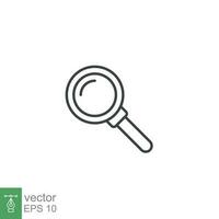 Magnifying glass line icon. Simple outline style. vector sign, linear pictogram isolated on white background. Logo illustration design. EPS 10.