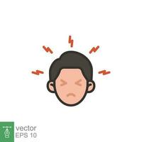 Monkeypox virus symptoms icon. Headache. Simple flat style symbol. Vector illustration isolated on white background. EPS 10.