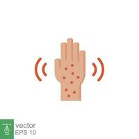 Monkeypox virus symptoms icon. Hand skin rashes. Simple flat style symbol. Vector illustration isolated on white background. EPS 10.