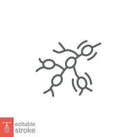 Monkeypox virus symptoms icon. Swollen lymph nodes. Simple outline style symbol. Thin line vector illustration isolated on white background. Editable stroke EPS 10.