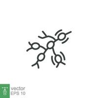 Monkeypox virus symptoms icon. Swollen lymph nodes. Simple outline style symbol. Thin line vector illustration isolated on white background. EPS 10.