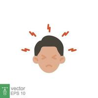 Monkeypox virus symptoms icon. Headache. Simple flat style symbol. Vector illustration isolated on white background. EPS 10.