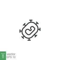 Monkeypox virus symptoms icon. Pox virus. Simple outline style symbol. Thin line vector illustration isolated on white background. EPS 10.