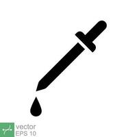 Dropper icon. Simple flat style. Pipette, eye drop, medicine, bottle, eyedropper, lab, droplet, science design. Vector illustration isolated on white background. EPS 10.