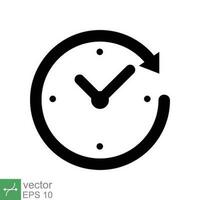 Clock icon. Simple flat style. Time, arrow, wall, business, circle, speed, stopwatch, deadline, alarm counter concept. Vector illustration isolated on white background. EPS 10.