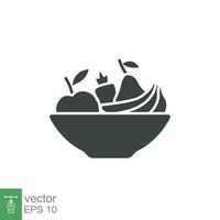 Plate fruit icon. Simple solid style. Vegetable bowl sign, healthy foods diet concept. Vector illustration design isolated. EPS 10.