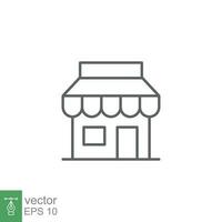 Store icon. Simple outline style. Online shop concept. Thin line vector illustration isolated. EPS 10.