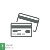 Credit card icon. Simple flat style. Business pay concept. Two cards on top of each other. Vector illustration isolated on white background. EPS 10.