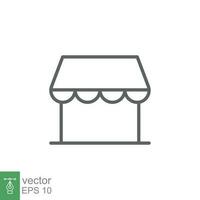 Store icon. Simple outline style. Online shop concept. Thin line vector illustration isolated. EPS 10.